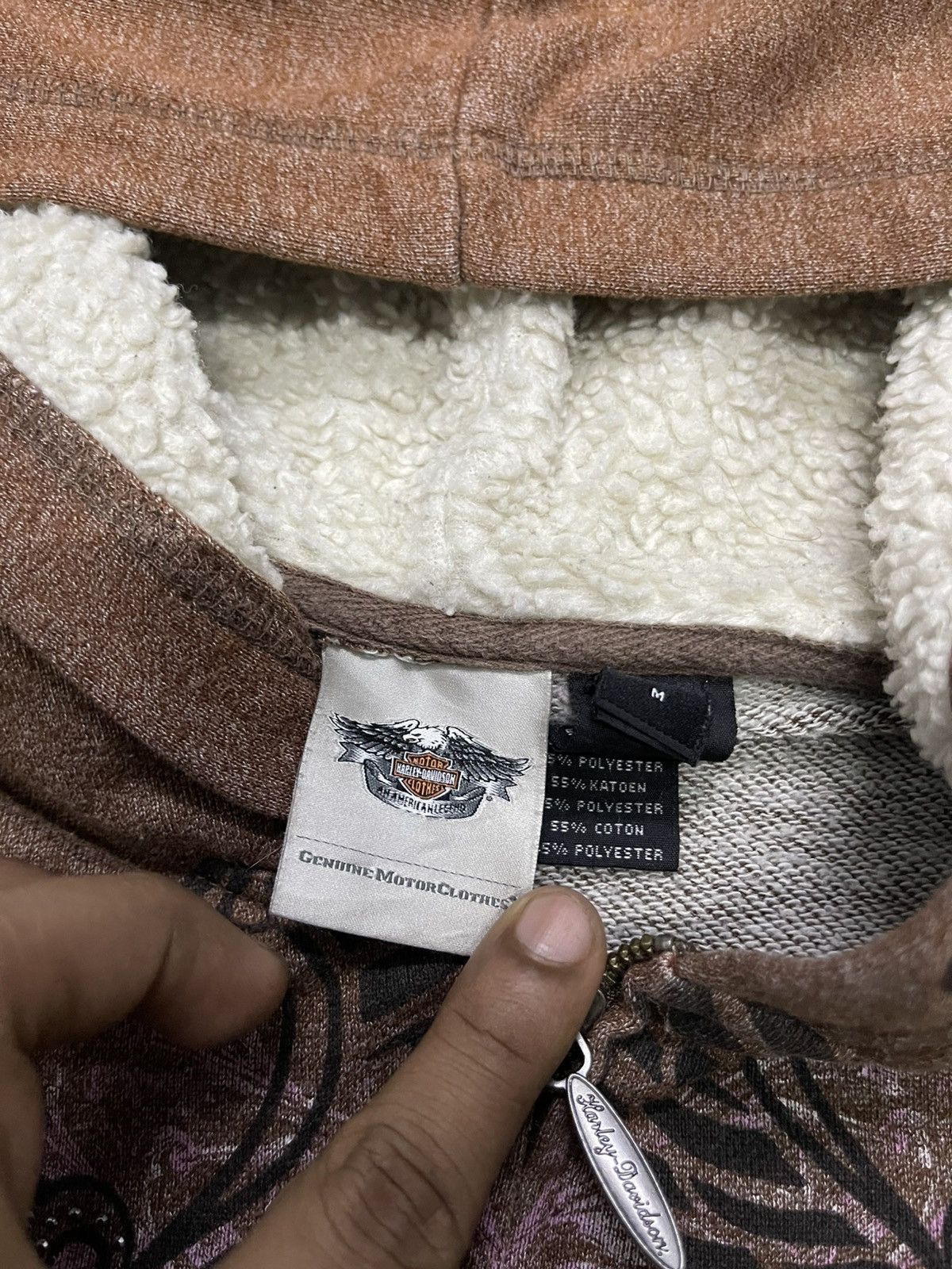 Harley Davidson VINTAGE Y2K HARLEY DAVIDSON SPELLOUT CROSS FADED HOODIE Size M / US 6-8 / IT 42-44 - 7 Thumbnail