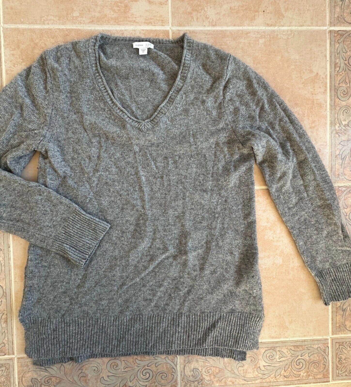 Designer J.Jill 100% cashmere sweater v-neck gray Women size XS Size XS / US 0-2 / IT 36-38 - 1 Thumbnail