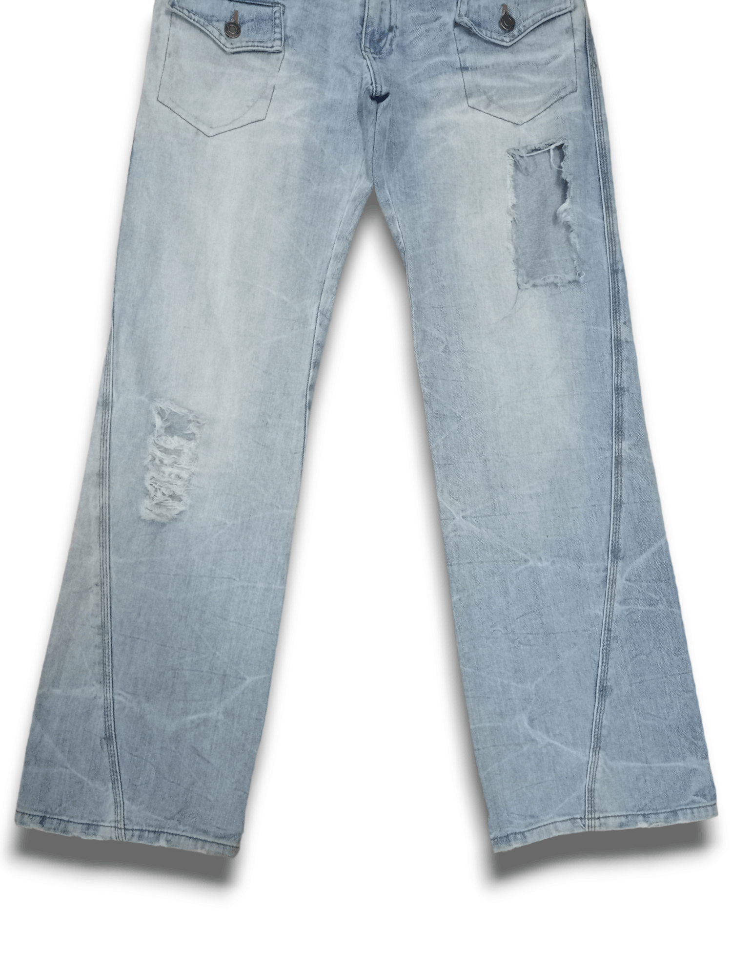 Japanese Brand Vintage Japanese Brand Bush Style Ripped Studded Jeans Size US 31 - 6 Thumbnail