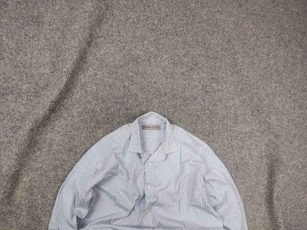 Etro Etro Italy Design long-sleeved shirt blue striped pattern Size US M / EU 48-50 / 2 - 1 Thumbnail