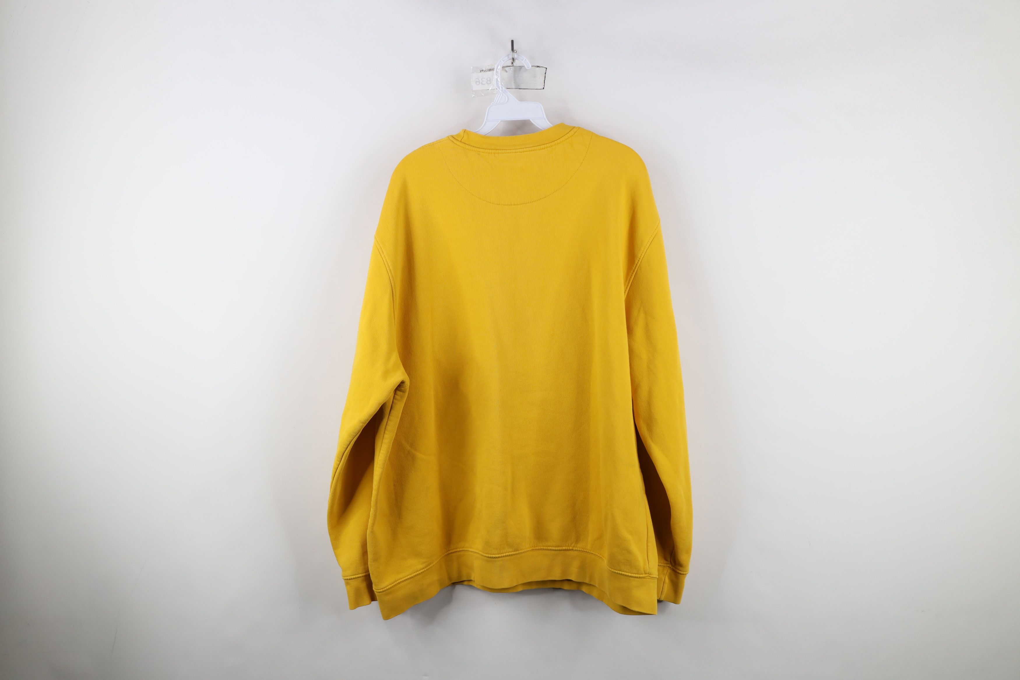 Nike × Vintage Vintage 90s Y2K Nike Mini Swoosh Sweatshirt Mustard Yellow Size US XL / EU 56 / 4 - 13 Thumbnail
