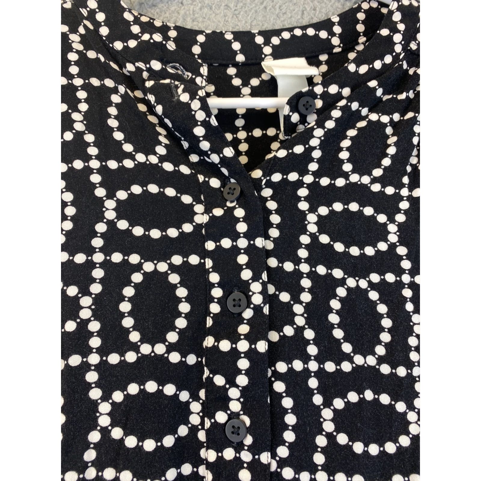 H&M H&M Sz L Black Long Sleeve Shirt Dress 58-26 Size L / US 10 / IT 46 - 3 Thumbnail