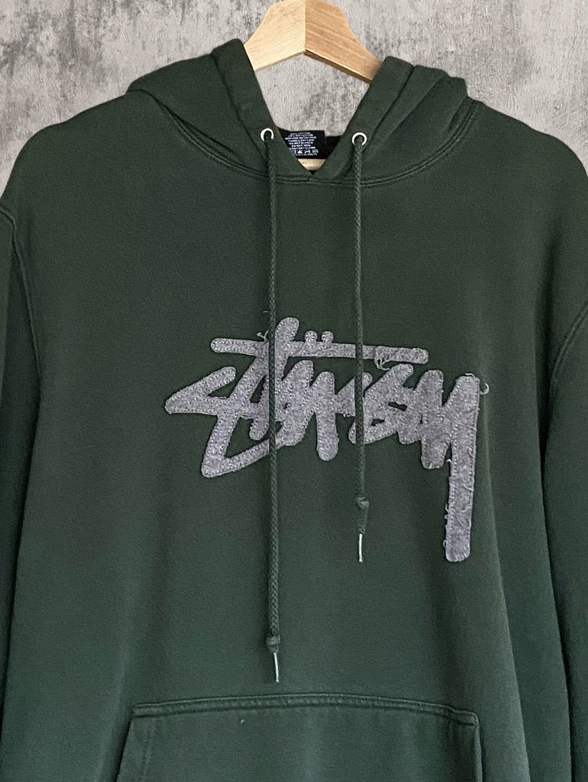 image of Y2K Stussy Hoodie in Green, Men's (Size XL)