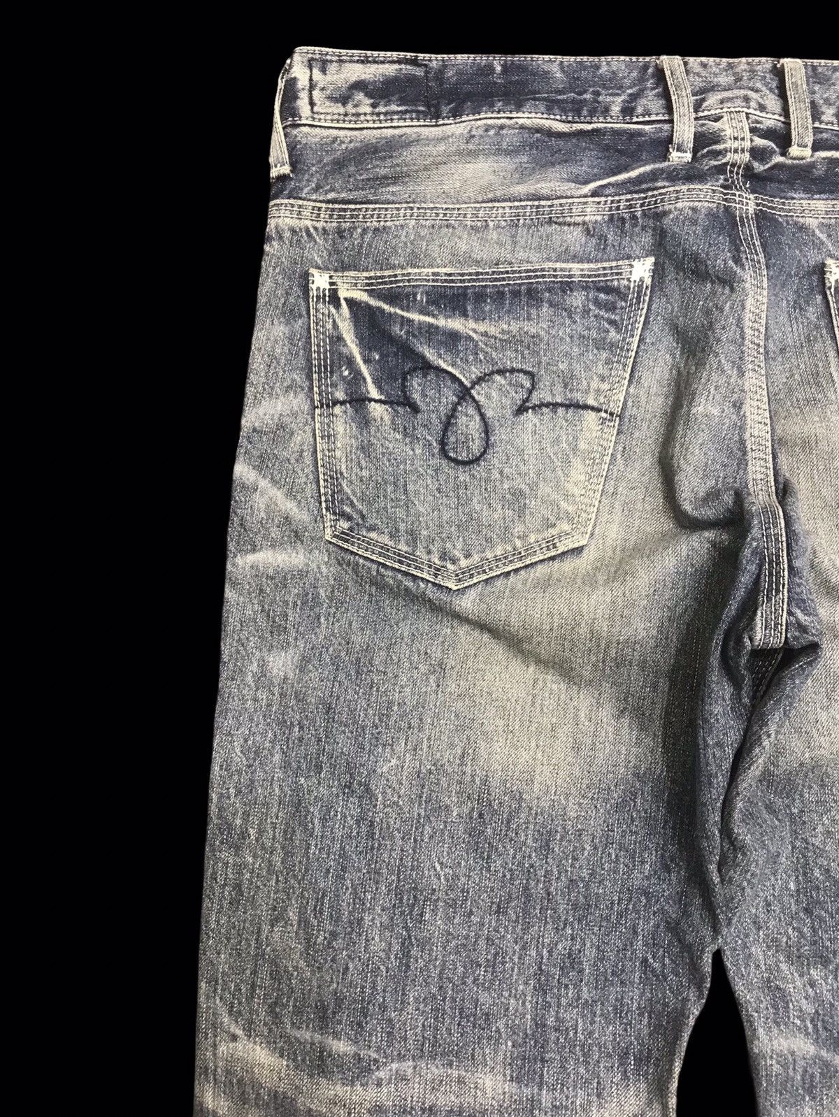 Japanese Brand 💥FLARE💥VINTAGE BLUE WAY SICK FADES FLARE DENIM F315 Size US 35 - 12 Thumbnail