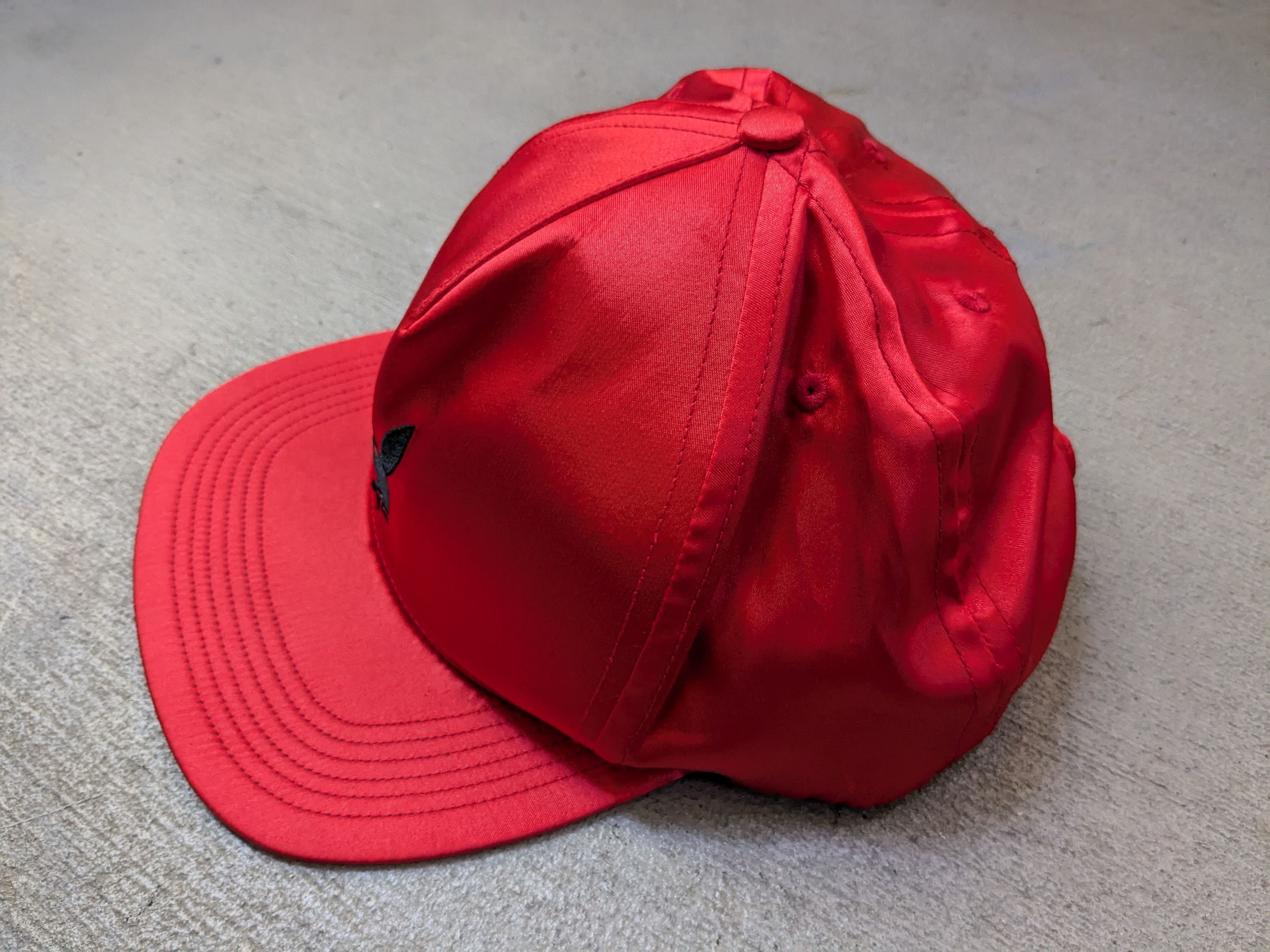 Playboy × Supreme Supreme Playboy Satin 6 Panel Hat Cap Red Adjustable Size ONE SIZE - 3 Thumbnail