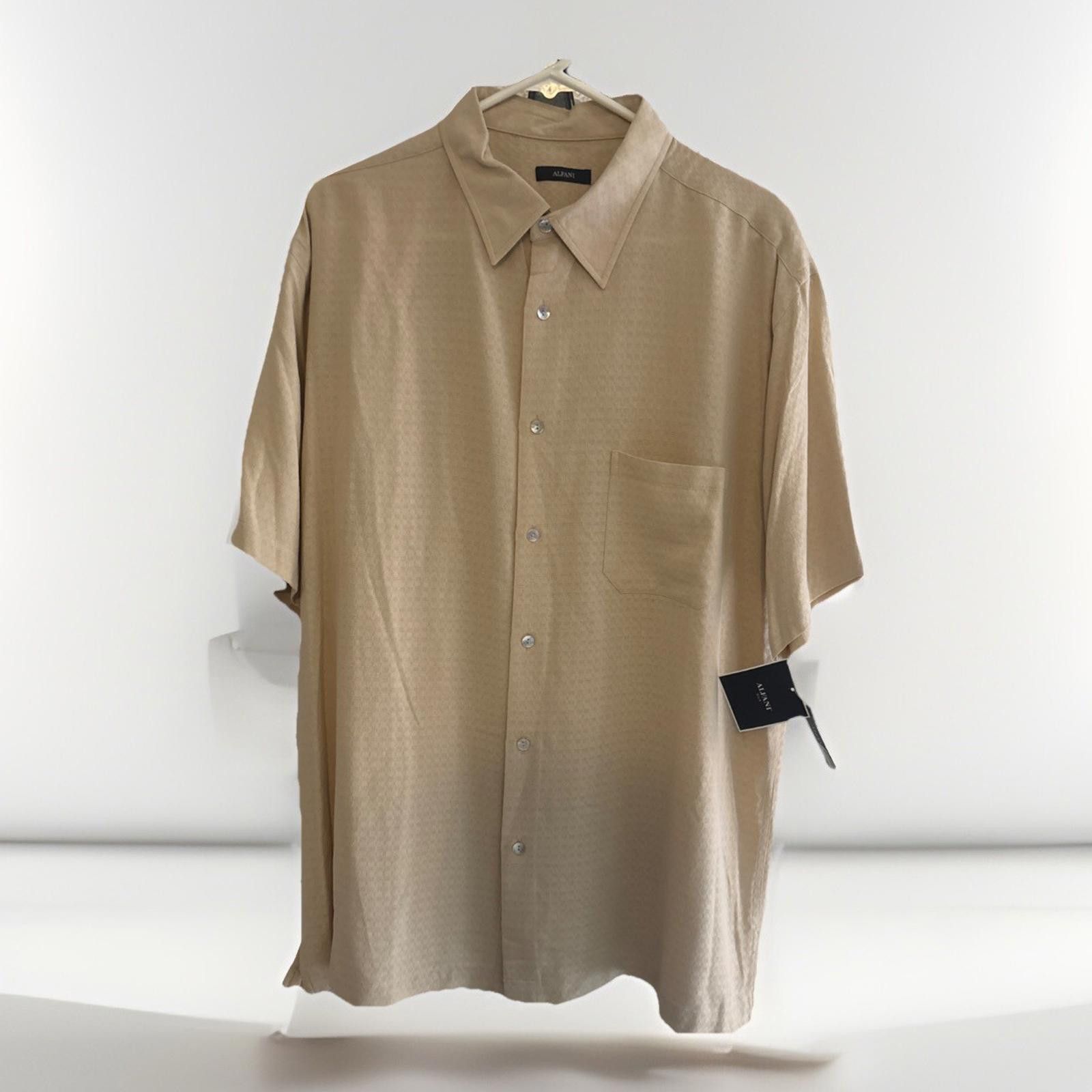 Alfani Alfani Shirt Mens XL 100% Silk Vintage NWT Beige Long Sleeve Size US XL / EU 56 / 4 - 1 Thumbnail