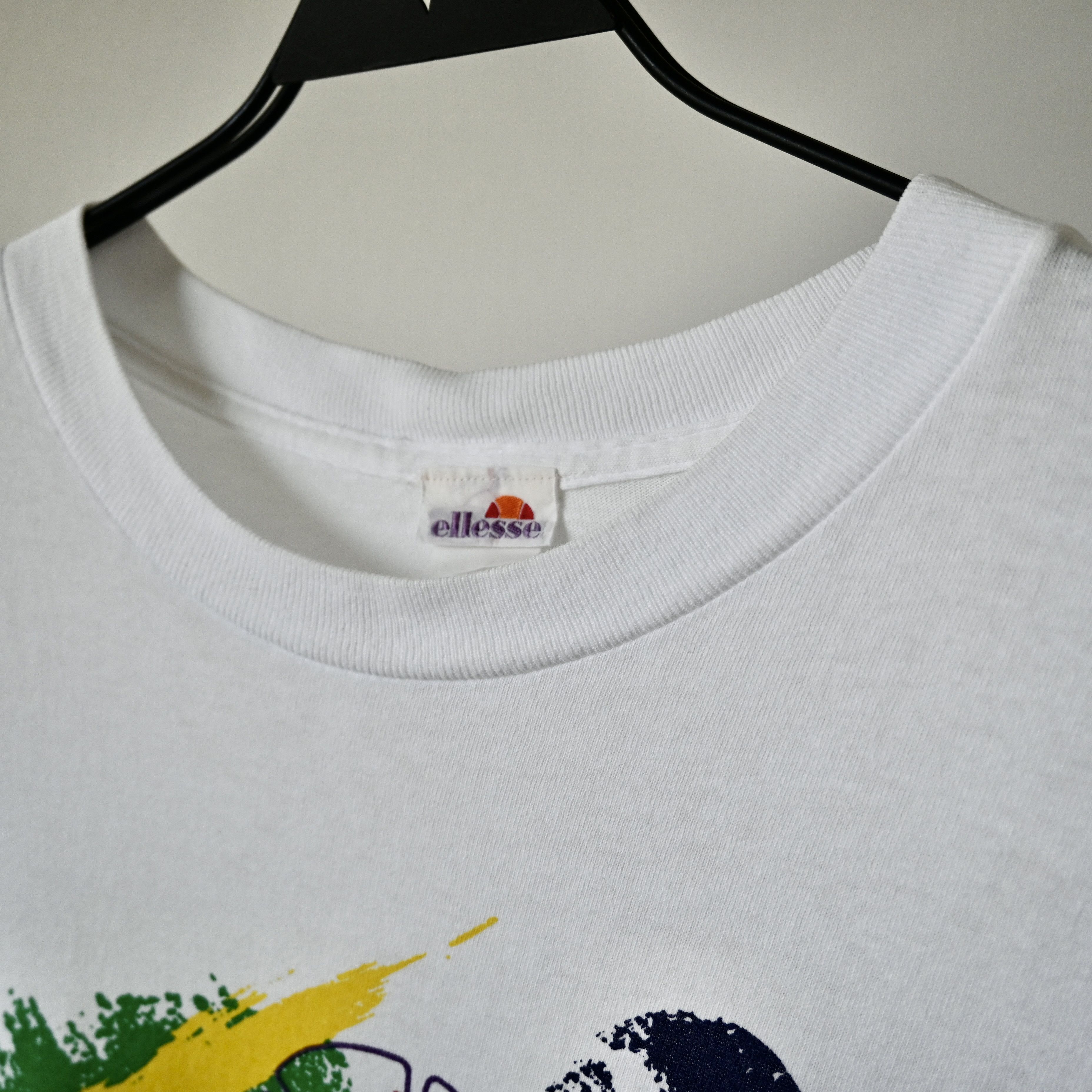 Ellesse Vintage 1990s ellesse italian message single-stiched t-shirt Size US L / EU 52-54 / 3 - 5 Thumbnail