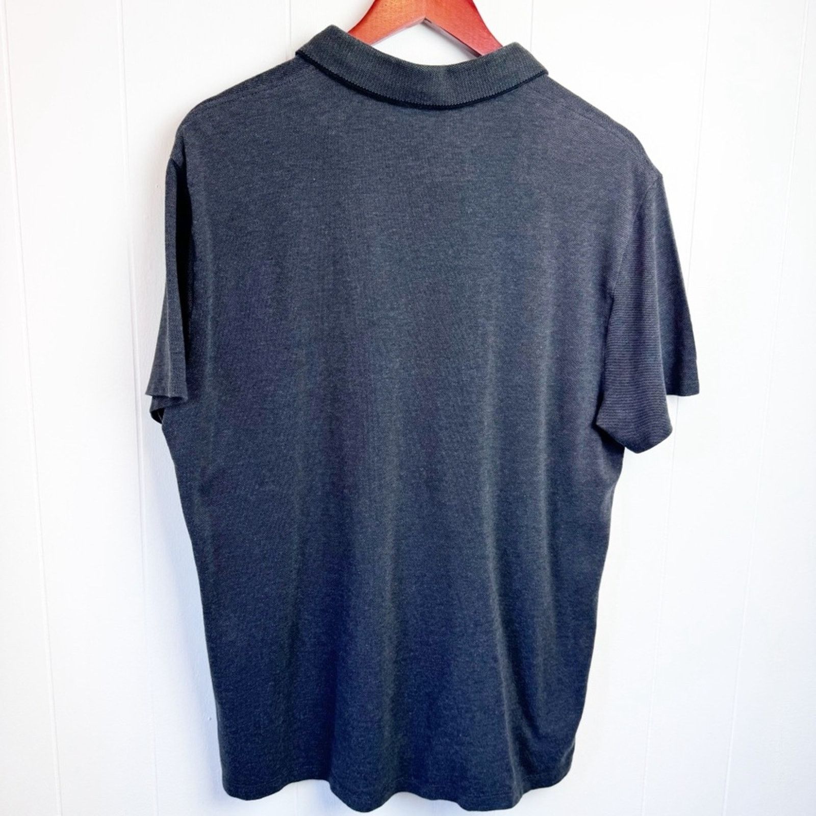 Express Express Dark Grey Pique Short Sleeve Shirt Men’s Size Large Size US L / EU 52-54 / 3 - 4 Thumbnail