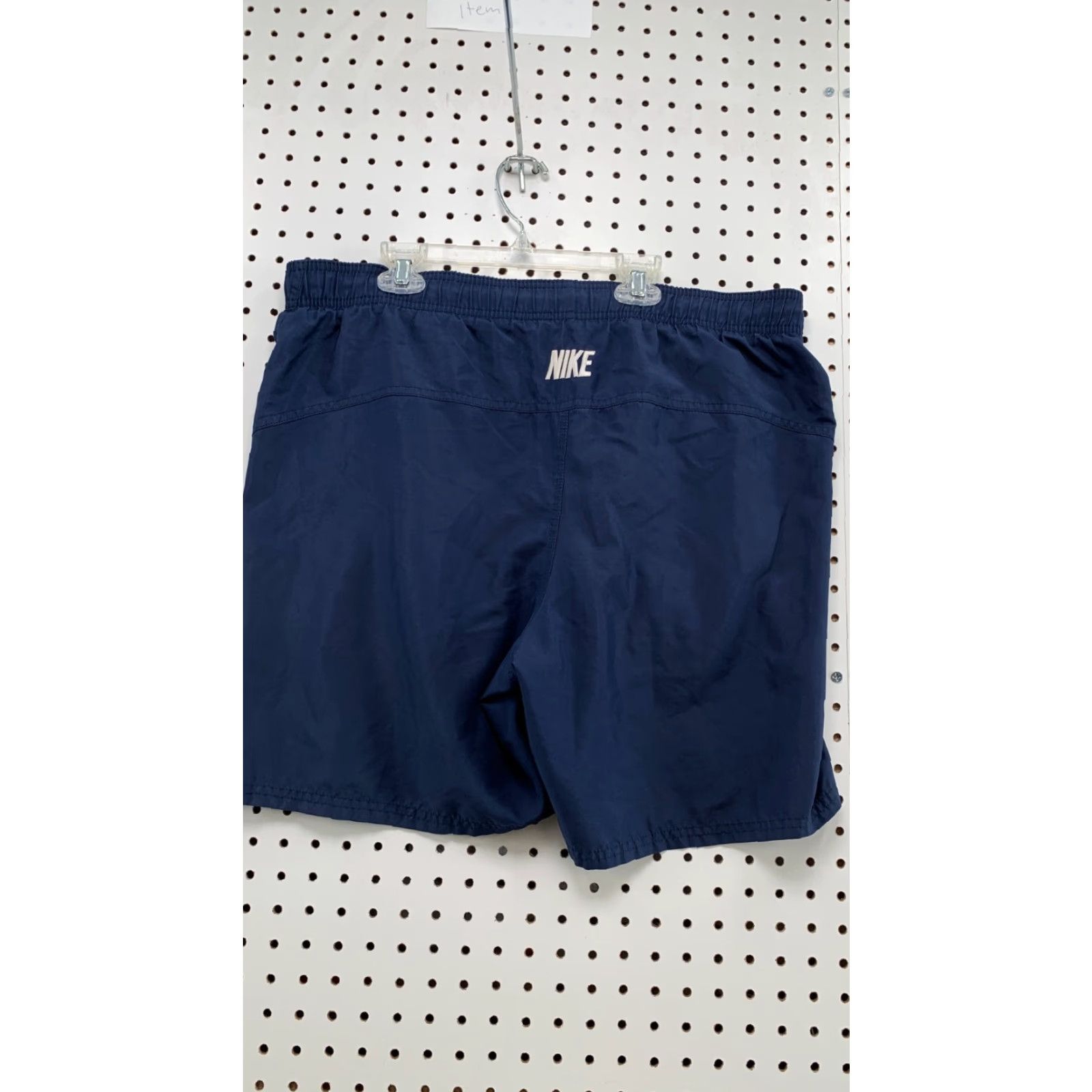 Nike Vintage Nike Shorts Navy Blue White Emrborider Spell Out Swoosh Mens 2XL 37x7 Size US 39 - 5 Thumbnail