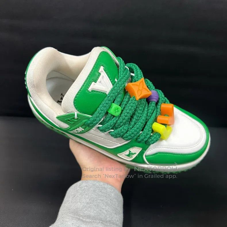 Louis Vuitton Louis Vuitton Xiaopangding White and Green Board Shoes Size US 6.5 / EU 39-40 - 7 Thumbnail