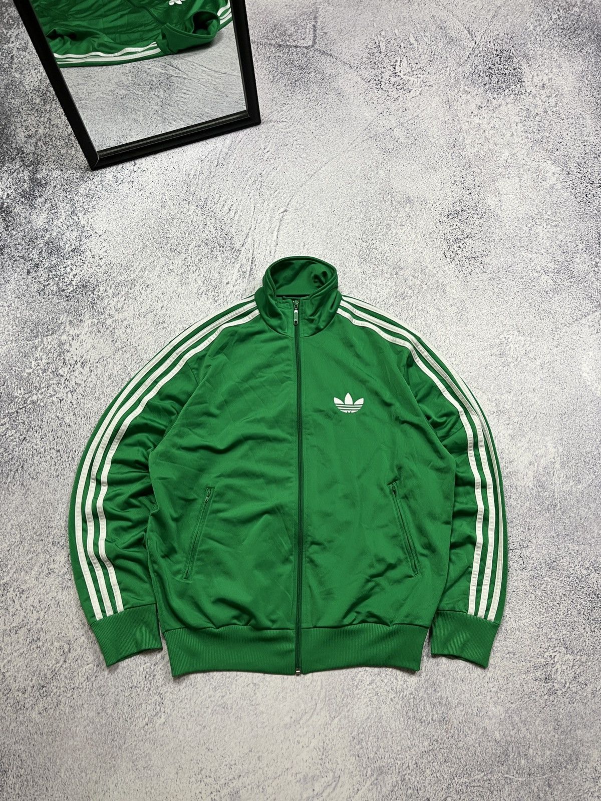 Adidas top M Rare Retro Army Green Trefoil Track Jacket