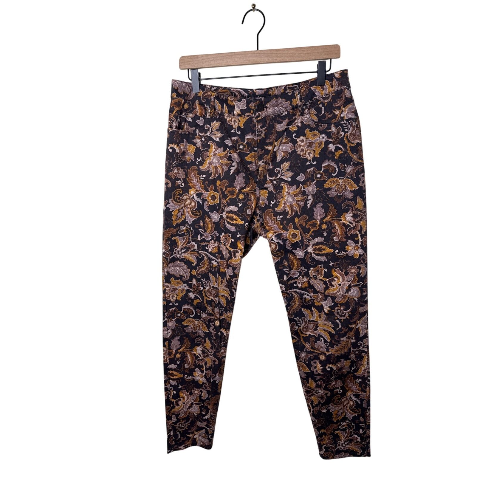 Other PERUVIAN CONNECTION Lotus Blossom Ankle Pants Espresso Size 34" / US 12 / IT 48 - 1 Thumbnail