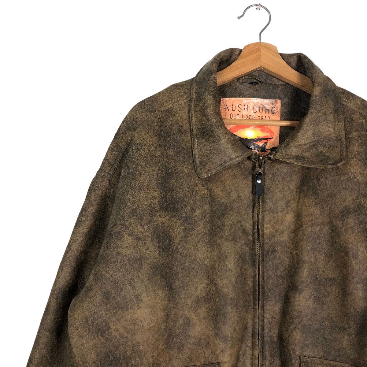 Japanese Brand 🔥Vtg Bomber Leather Jacket Parachute Nush Burg Military Size US L / EU 52-54 / 3 - 7 Thumbnail