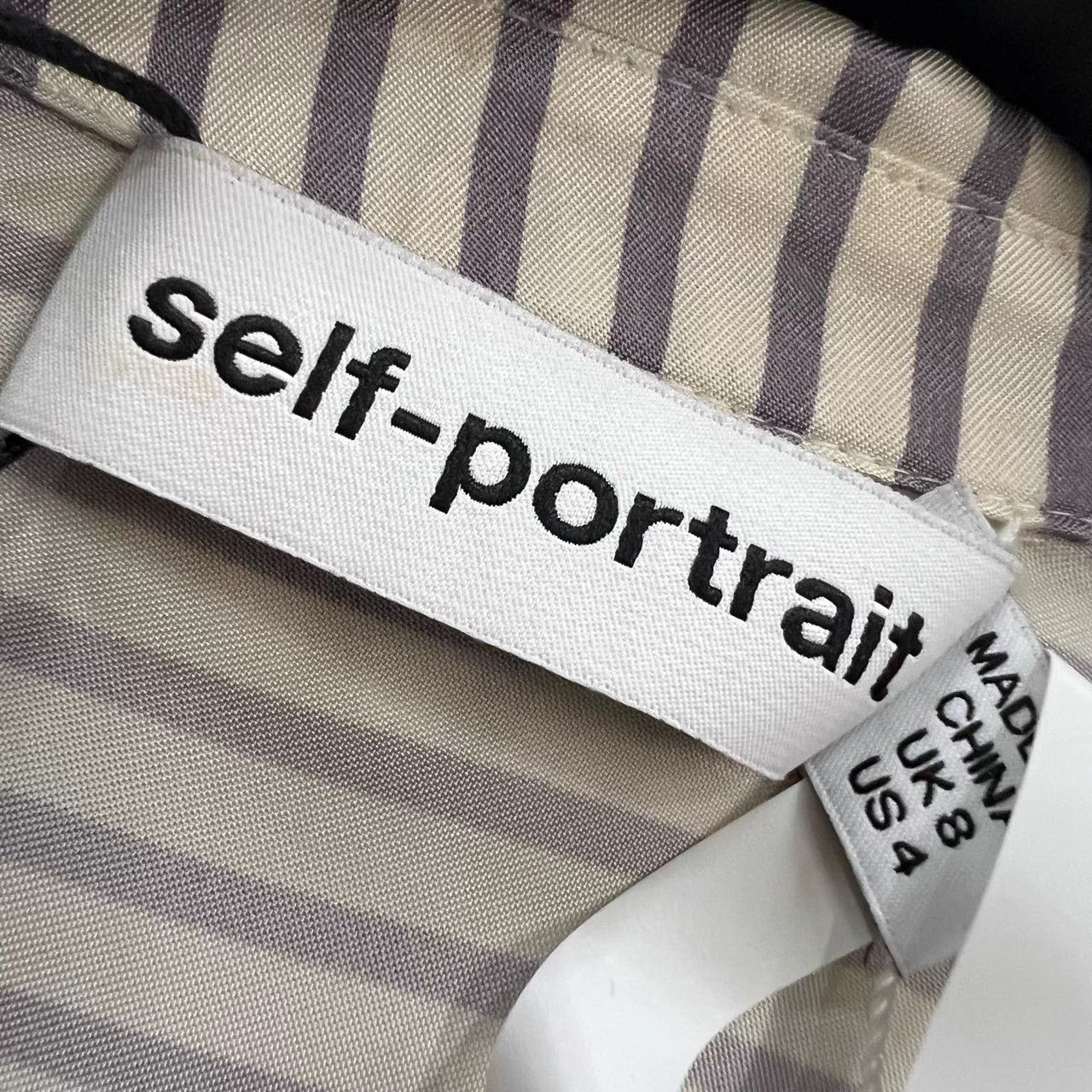 Self-Portrait self-portrait striped lace embroidered dress US 4 NWT Size S / US 4 / IT 40 - 3 Thumbnail