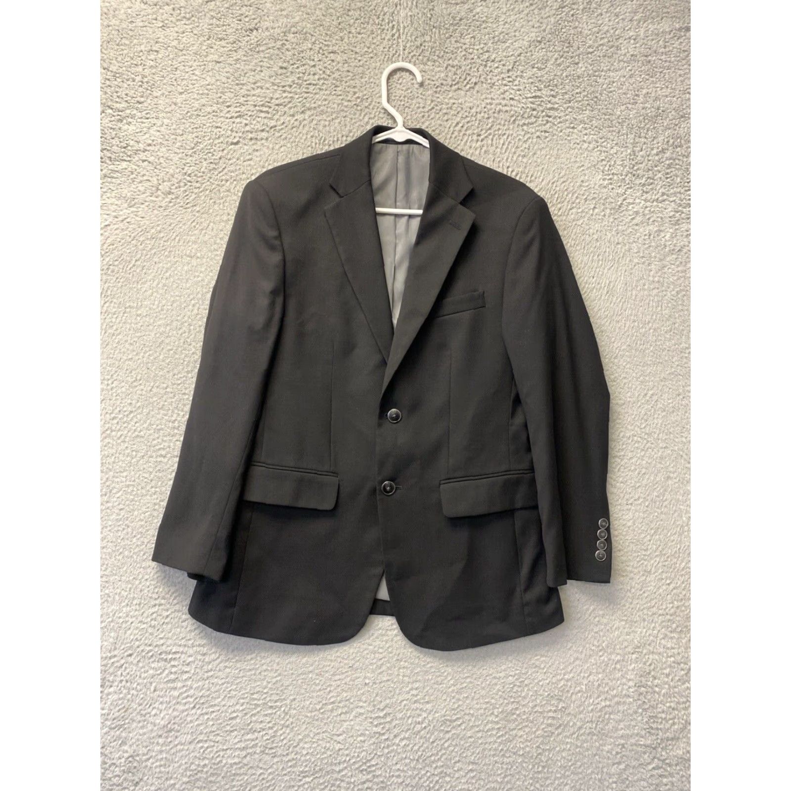Pronto Uomo PRONTO UOMO PLATINUM mens sport coat blazer 36 Short Black Wool Polyester Notch Lapel Two-Button Regular Mens Jacket Coat Size 36R - 2 Thumbnail