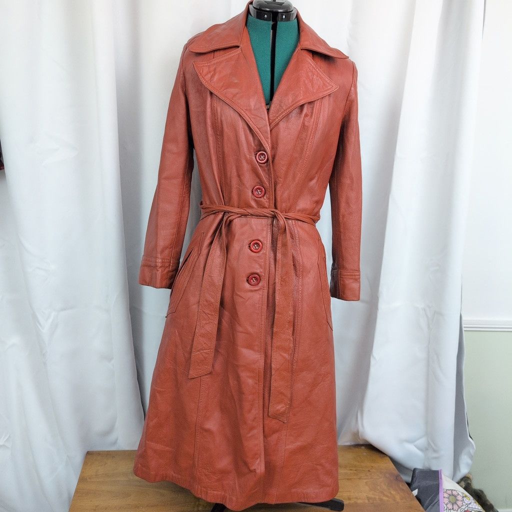 Vintage Vintage Cabretta Leather Ladies' Long Coat. Size S / US 4 / IT 40 - 1 Thumbnail