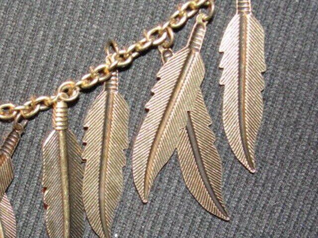 Designer Fun Bohemian Brass tone Multiple Feather Charm Necklace Size ONE SIZE - 3 Thumbnail