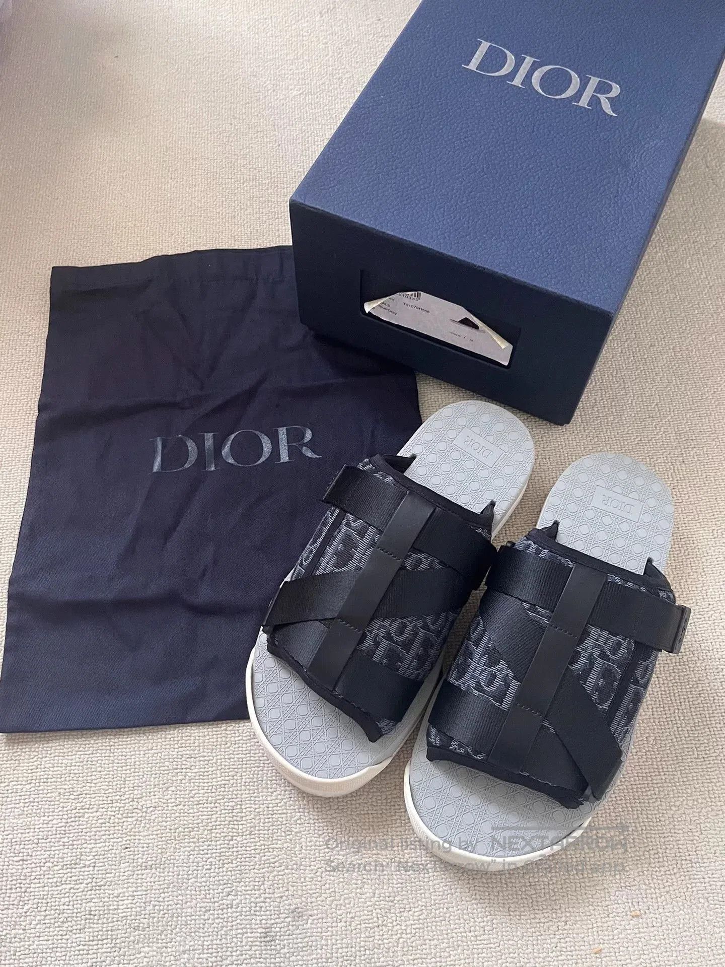 Dior dior alpha black comfortable men's sandals. Size US 10 / EU 43 - 1 Thumbnail