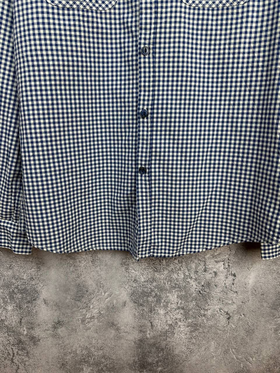 Armani Armani Jeans Micro Check Button Up Shirt Blue/White Pockets Size US M / EU 48-50 / 2 - 7 Thumbnail