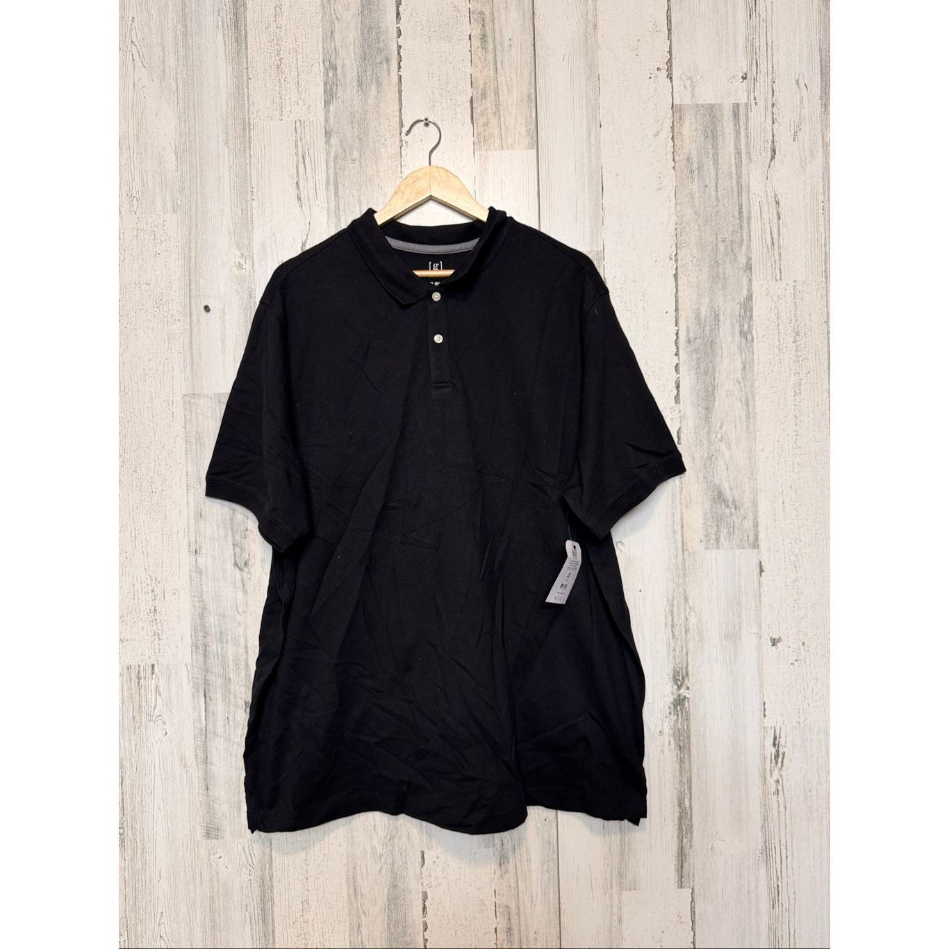 George George Black Short Sleeve Polo Shirt Men’s 2XL Stretch Cotton Blend Casual NWT Size US XXL / EU 58 / 5 - 1 Thumbnail