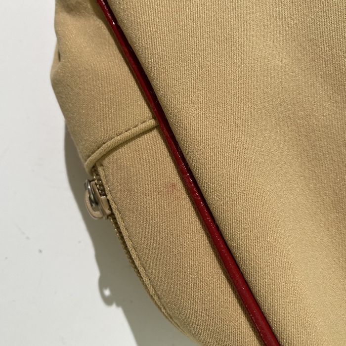 Vintage Miu Miu 2000 SS Beige/ Red Bow Canvas Shoulder Bag | Grailed