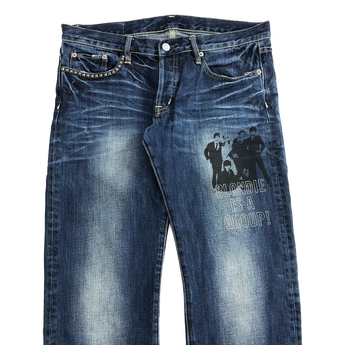 Hysteric Glamour × Japanese Brand × Yohji Yamamoto Vtg Hysteric Glamour “Blondie Is A Group!” Faded Denim Pants Size US 32 / EU 48 - 2 Thumbnail