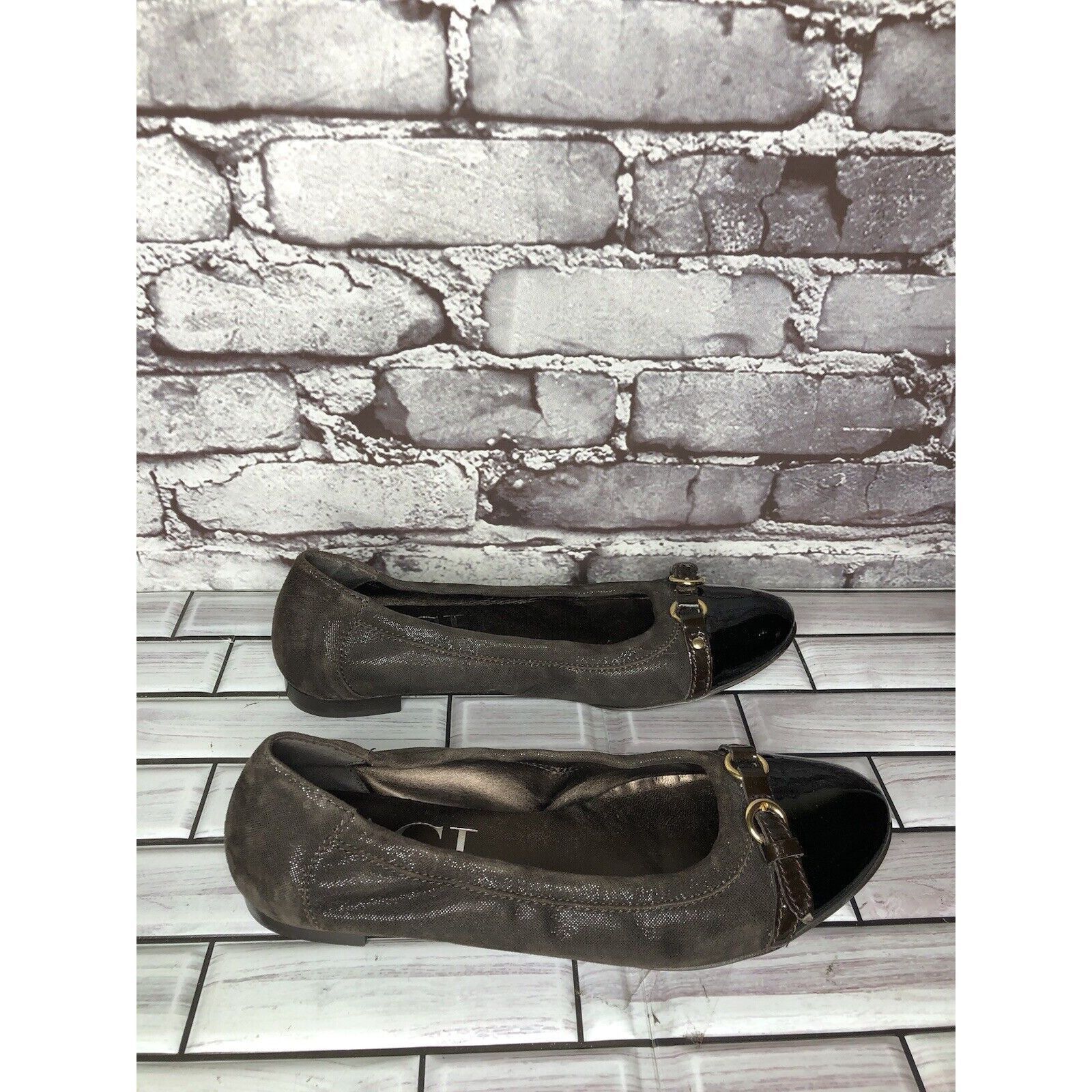 Other AGL Brown Suede Leather Cap Toe Strap Slip On Ballet Shoes W Size US 7.5 / IT 37.5 - 12 Thumbnail