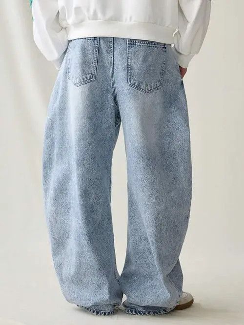 Jean Light Blue Baggy Wide Leg Denim Jeans 90s Size US 36 / EU 52 - 4 Thumbnail