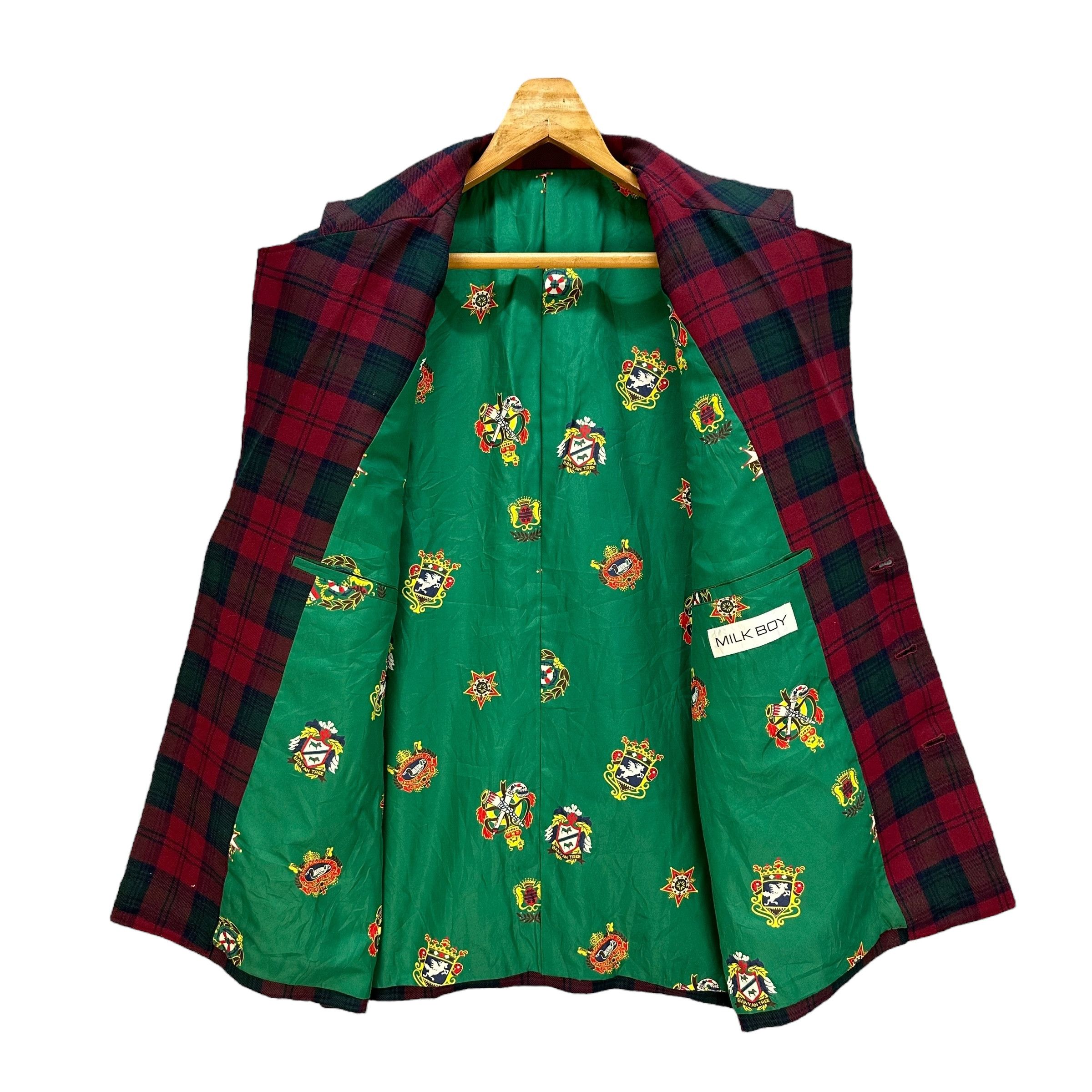 Japanese Brand MILK BOY Red Tartan Multipocket Work Casual Jacket #A53-1227 Size US L / EU 52-54 / 3 - 7 Thumbnail