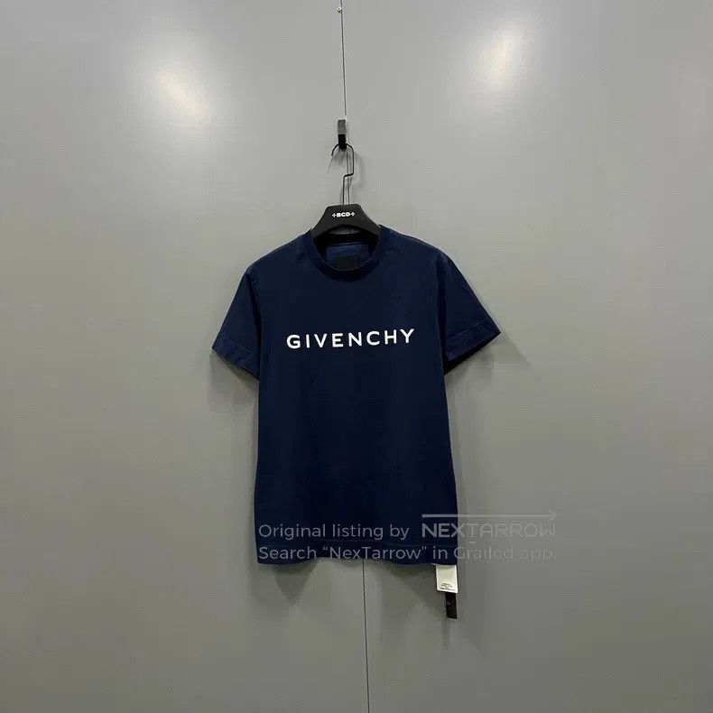 Givenchy Dark blue logo print short-sleeve