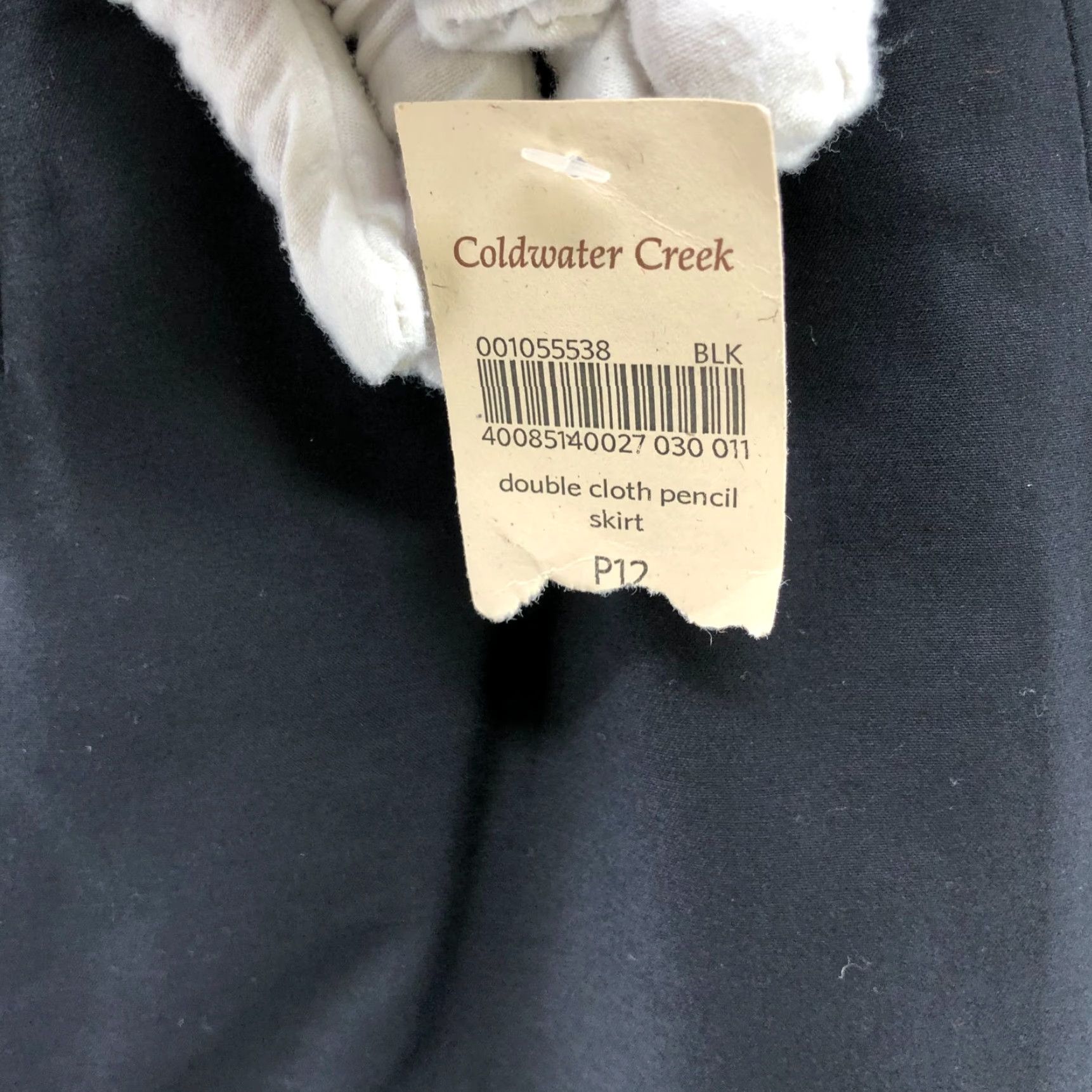 Coldwater Creek NWT Coldwater Creek Black Pencil Skirt 12P Cotton Stretch Career Workwear Womens Size 34" / US 12 / IT 48 - 6 Thumbnail