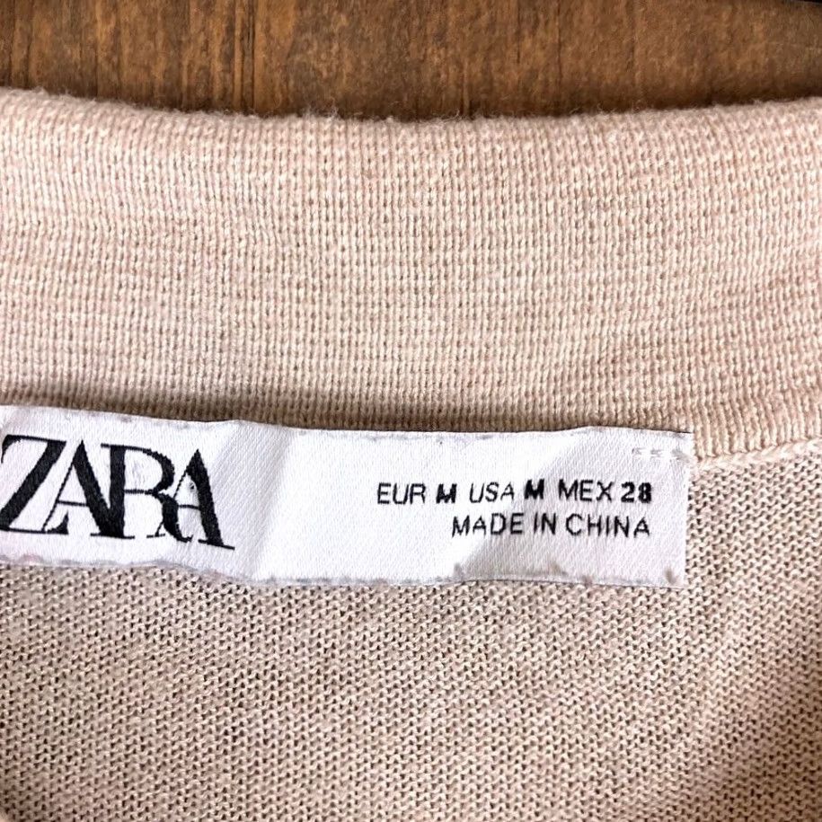 Zara ZARA Dress Beige Polo Button Henley Slit Long Sleeve Linen Blend M Womens Shirt OR Dress Size M / US 6-8 / IT 42-44 - 6 Thumbnail
