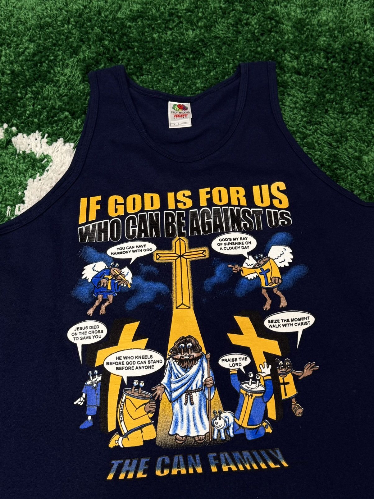 Vintage WEIRD Vintage Can Family ? Holy God Christ Tank Muscle Tee Size US L / EU 52-54 / 3 - 2 Thumbnail