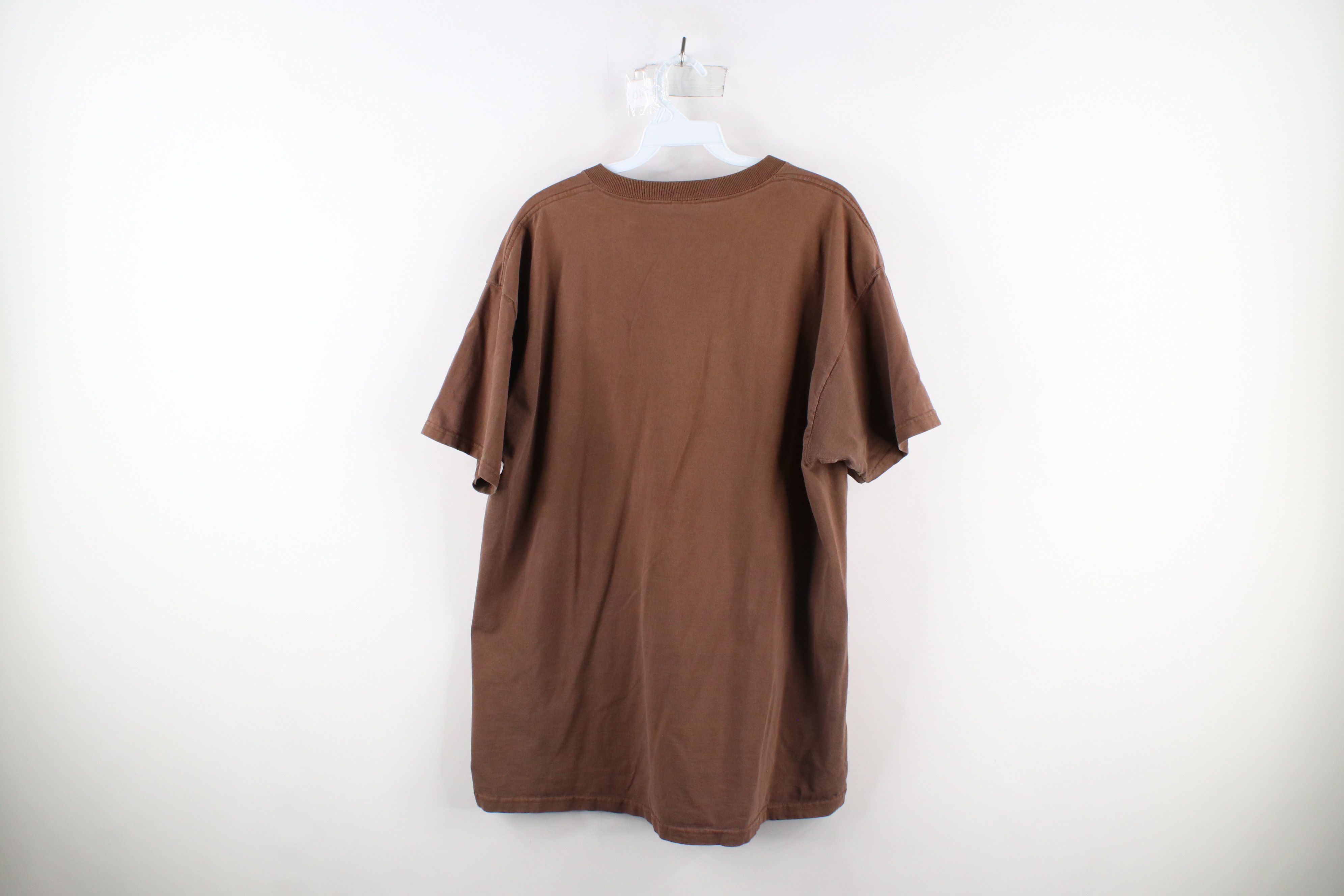 Vintage Vintage 90s Streetwear Blank Cotton Pocket T-Shirt Brown Size US XL / EU 56 / 4 - 9 Thumbnail