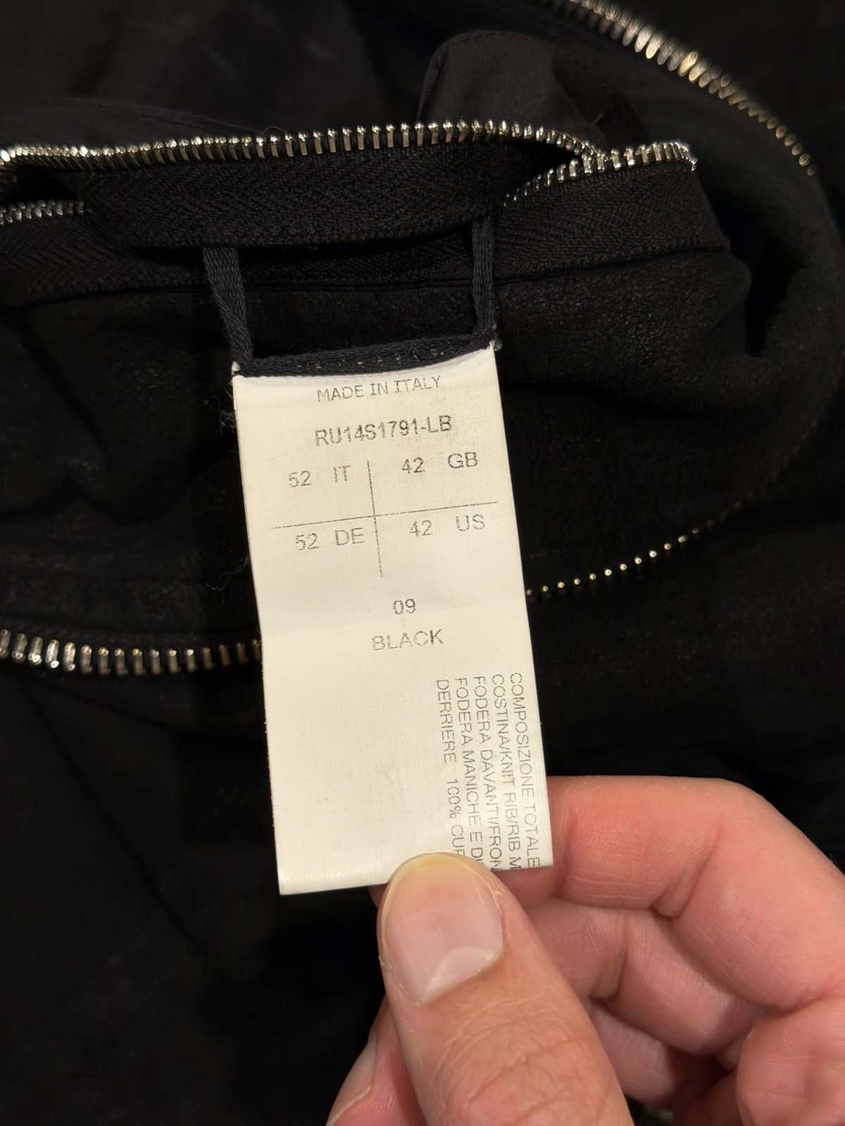 Rick Owens Rick Owens Flight Blistered Lamb Leather Black Bomber Jacket Size US XL / EU 56 / 4 - 12 Thumbnail