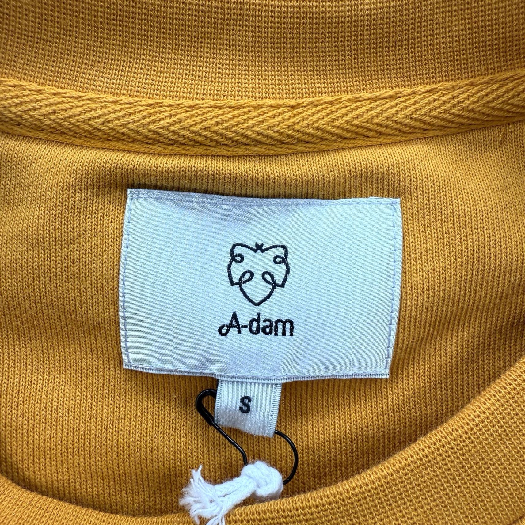 Vintage A-dam Sweatshirt Men Small Yellow Organic Cotton Logo Crew Neck Long Sleeve Pullover Designer All Seasons Size US S / EU 44-46 / 1 - 3 Thumbnail