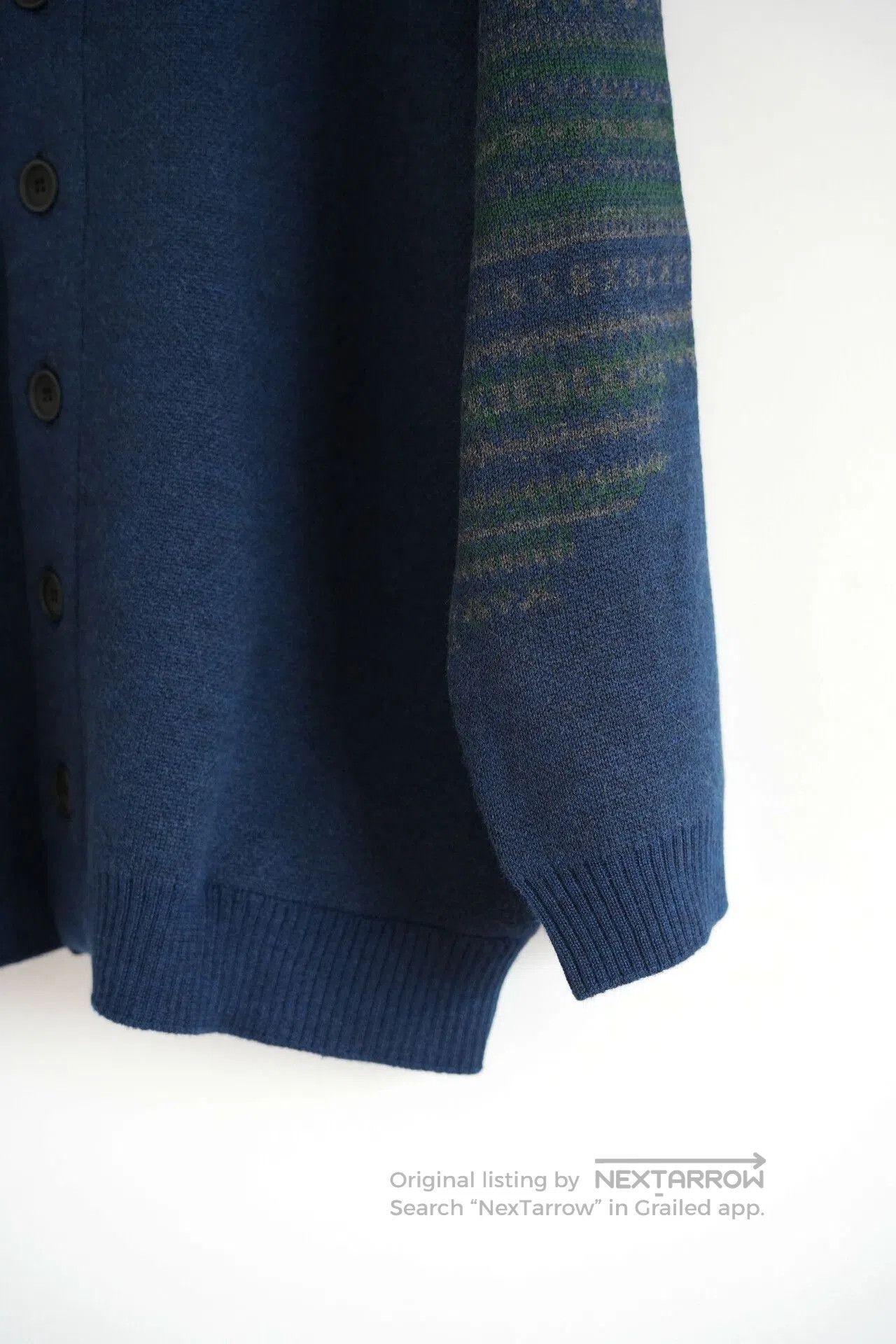 Yohji Yamamoto Yohji Yamamoto Blue Green Striped Sweater Cardigan. Size US L / EU 52-54 / 3 - 5 Thumbnail