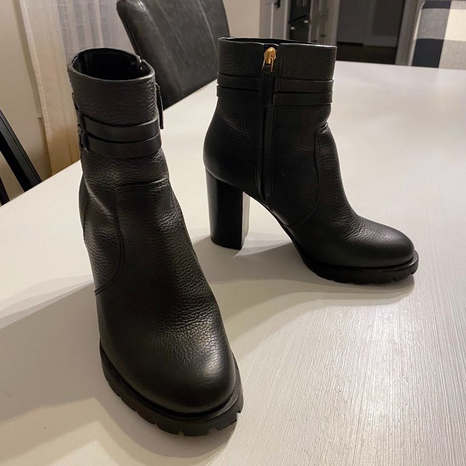 Tory Burch Women's Tory Burch Leigh Lug Sole Black Boots US Size 7 M Size US 7 / IT 37 - 1 Thumbnail
