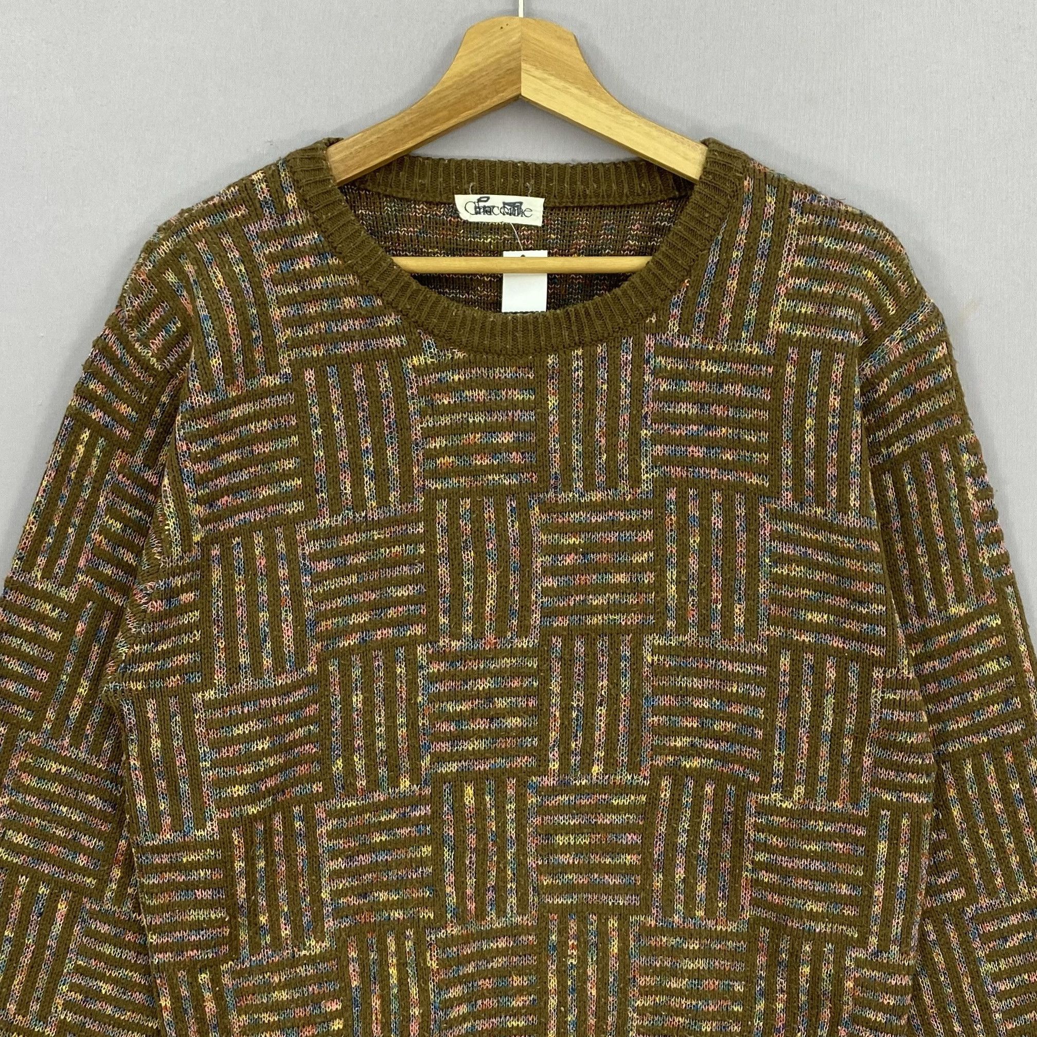 Vintage Vintage 90s Chaconne Knitted Jumper Checkered Sweatshirt Size US S / EU 44-46 / 1 - 4 Thumbnail