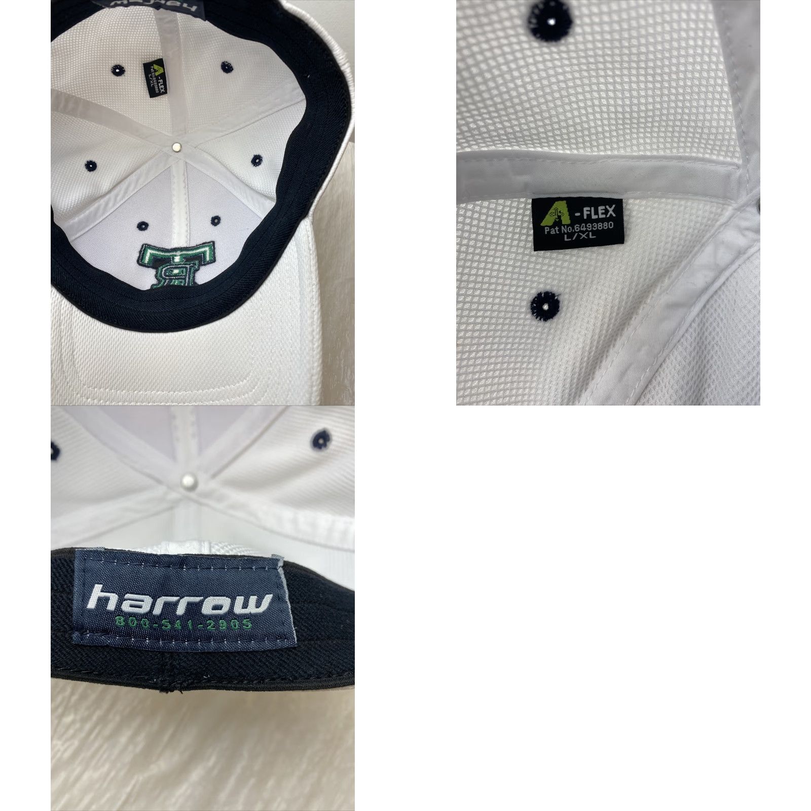Arrow Harrow Grizzlies Baseball Cap Mens One Size White Green Adjustable Breathable Classic Dad Cap Size ONE SIZE - 8 Thumbnail