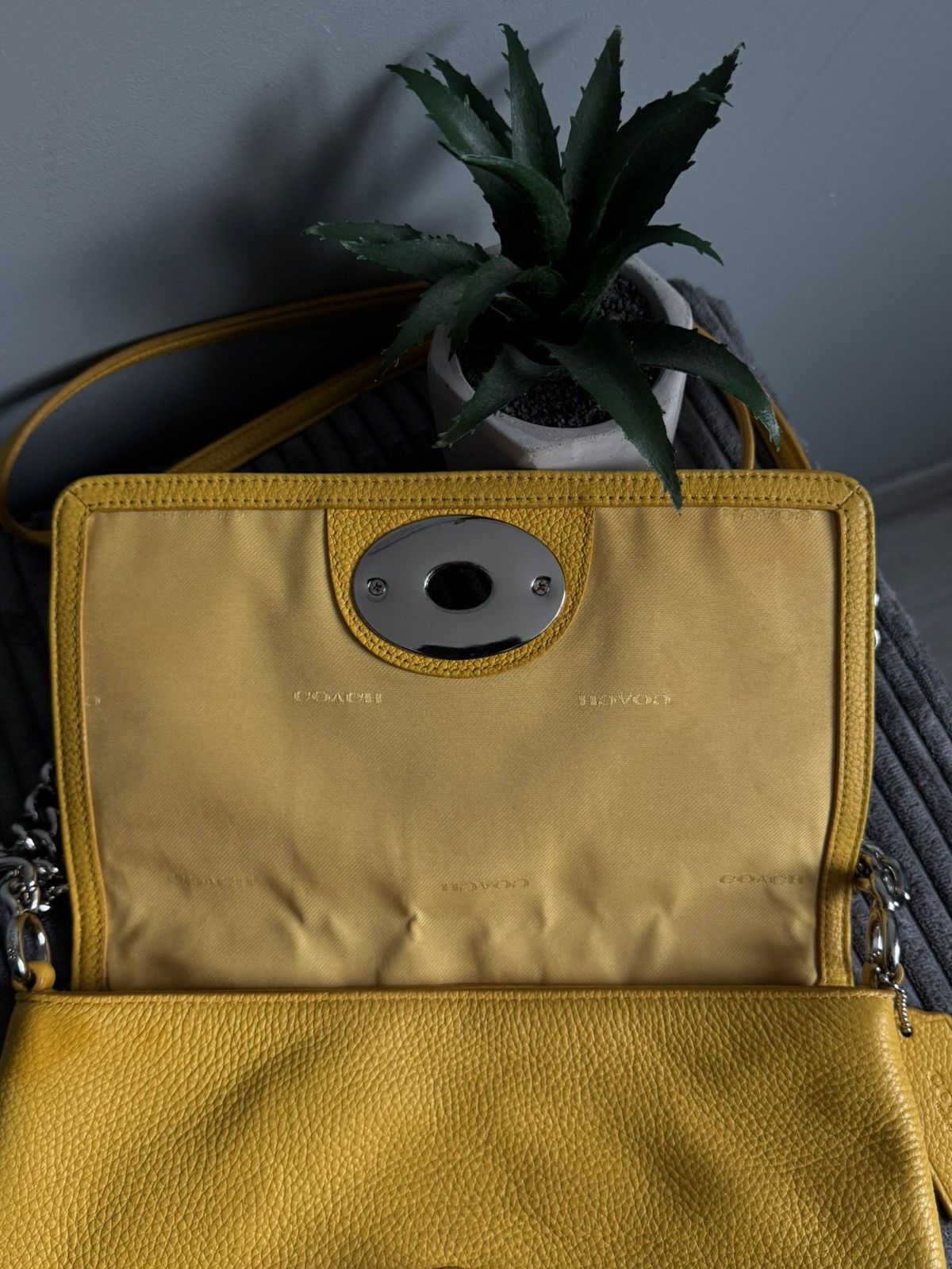 Coach Coach Crosstown Yellow Crossbody Leather Luxury Bag Size ONE SIZE - 14 Thumbnail