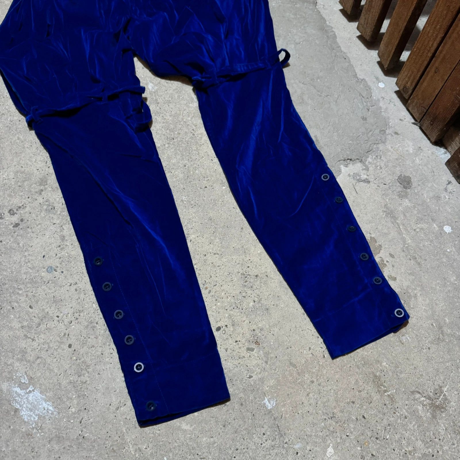 Katharine Hamnett London 80s Katherine Hamnett London velour bondage wide strap pants Size 26" / US 2 / IT 38 - 6 Thumbnail