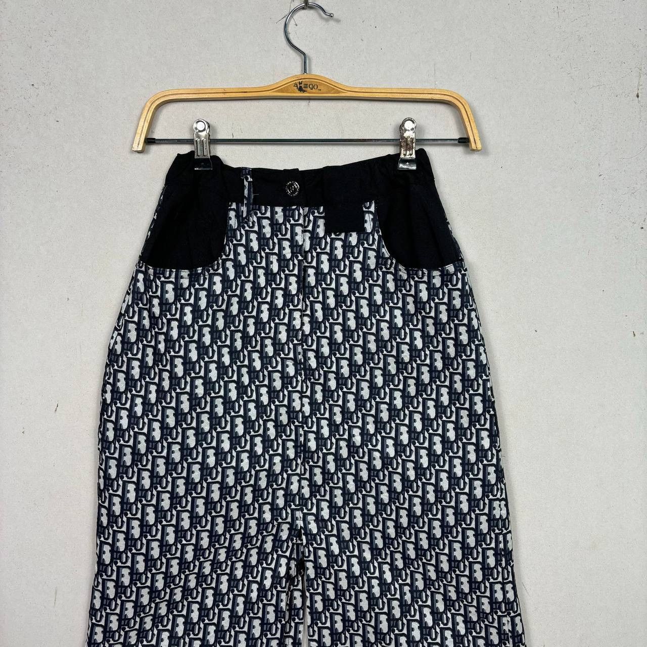 Christian Dior Monsieur Dior SS02 Oblique Monogram Skirt Blue Trotter John Galliano Size 25" / US 0 / IT 36 - 3 Thumbnail
