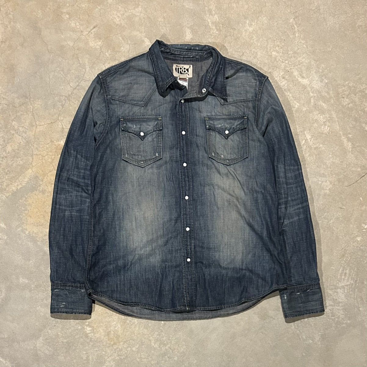 True Religion × Vintage Crazy Vintage Y2K True Religion Faded Pearl Snap Shirt Size US XXL / EU 58 / 5 - 1 Thumbnail