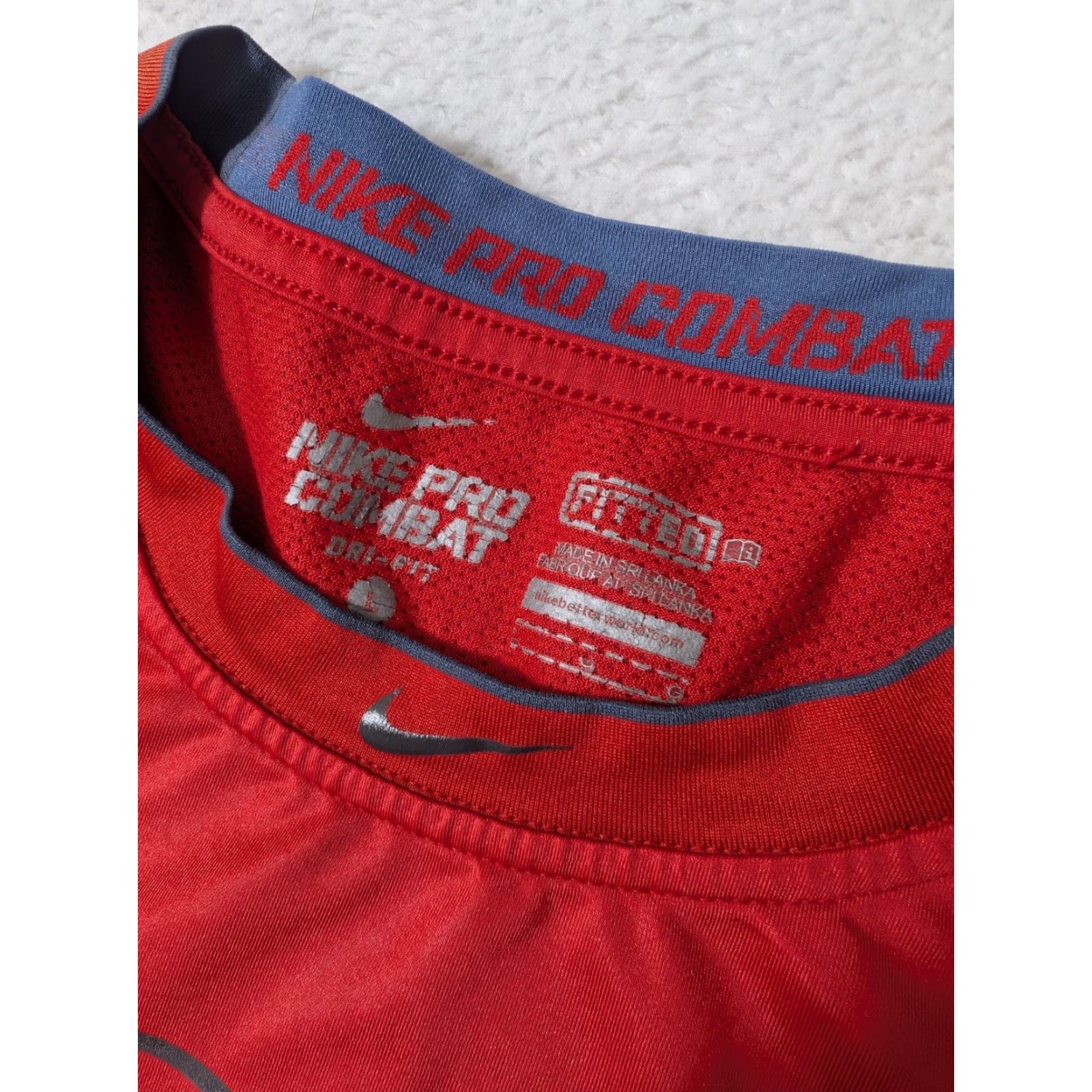 Nike Nike Pro Combat Elite Shirt Men Large Red Fitted Long Sleeve Crew Neck Breathable Moisture Wicking Nike Logo Griffey Swingman 90s? Size US L / EU 52-54 / 3 - 2 Thumbnail
