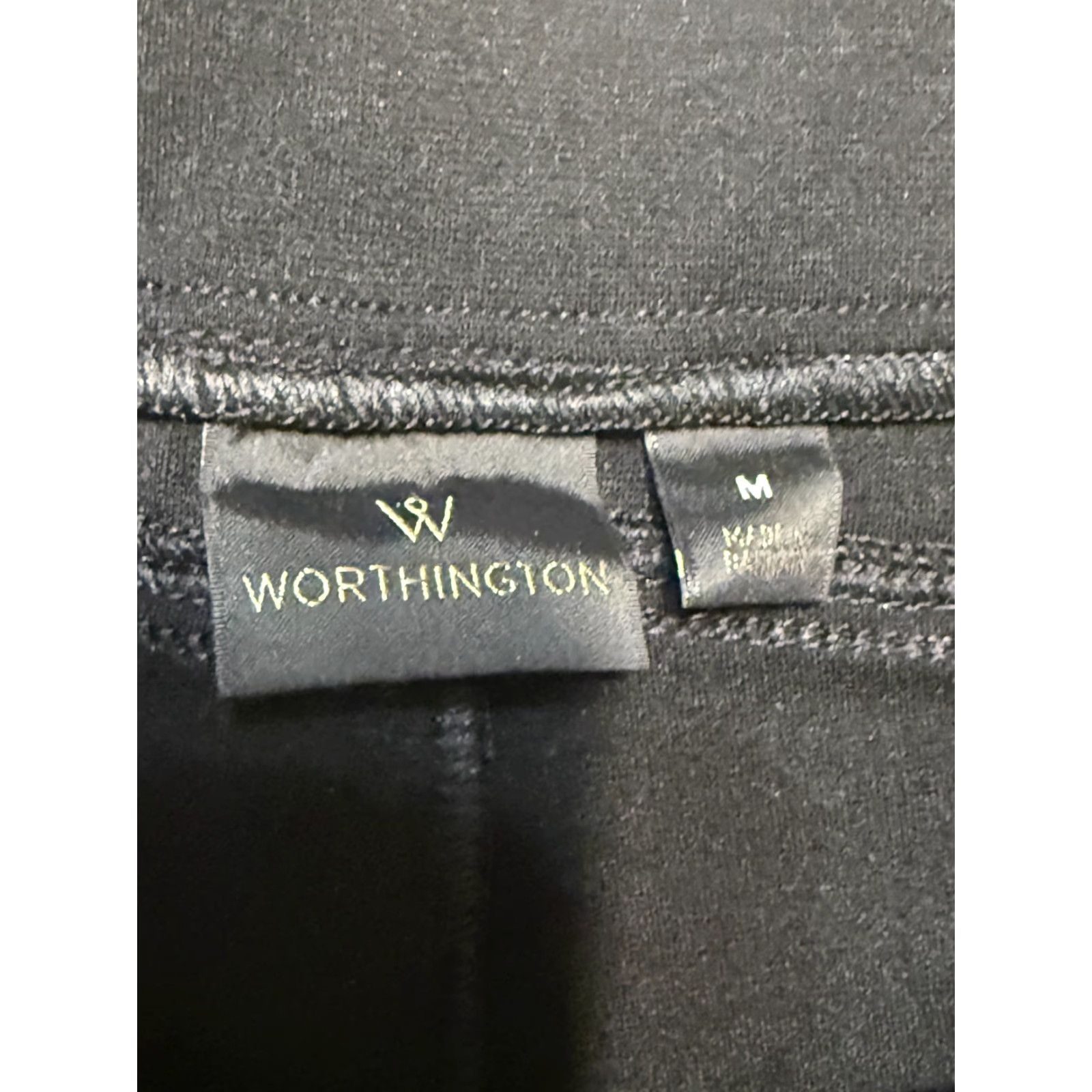 Worthington Worthington Pants Women's Medium Black Skinny Pull On Mid Rise Pants Size 32" / US 10 / IT 46 - 4 Thumbnail