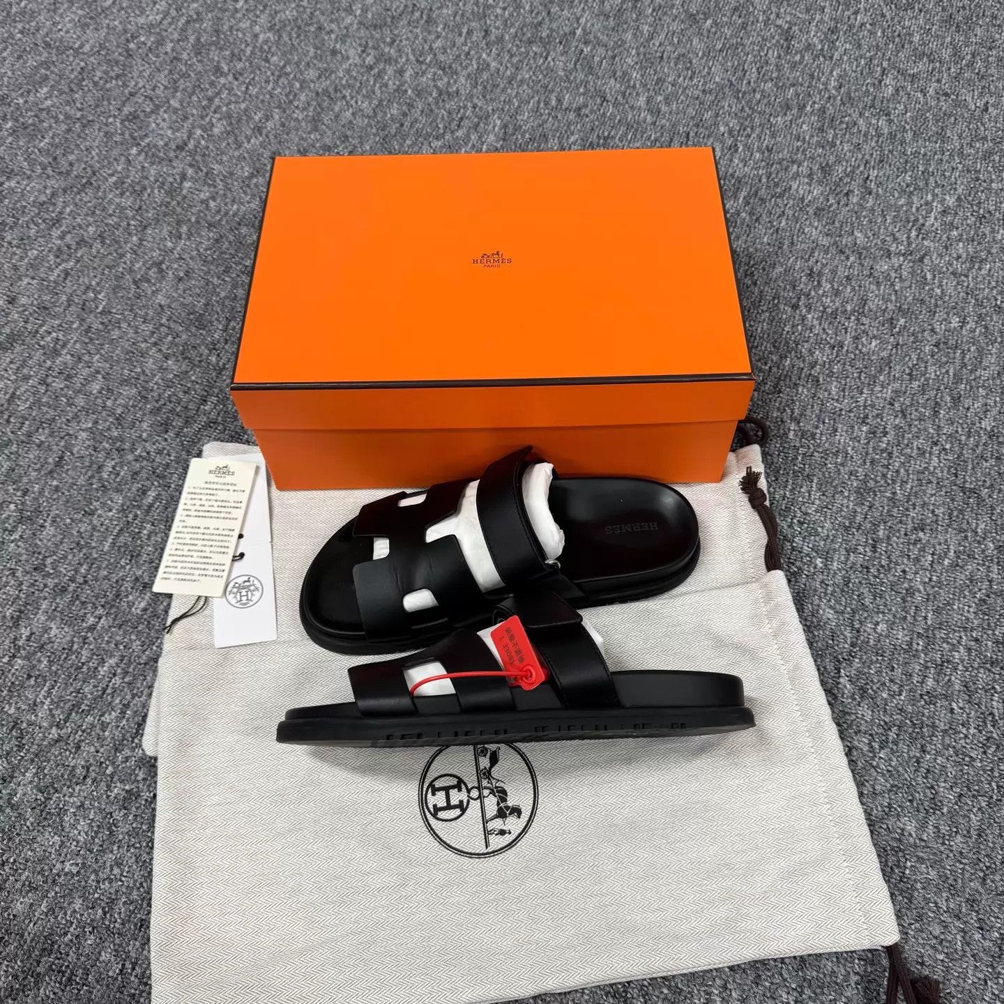 Hermes Hermes Black Chypre H Sandal 38 99 New Full Set Size US 7.5 / IT 37.5 - 3 Thumbnail