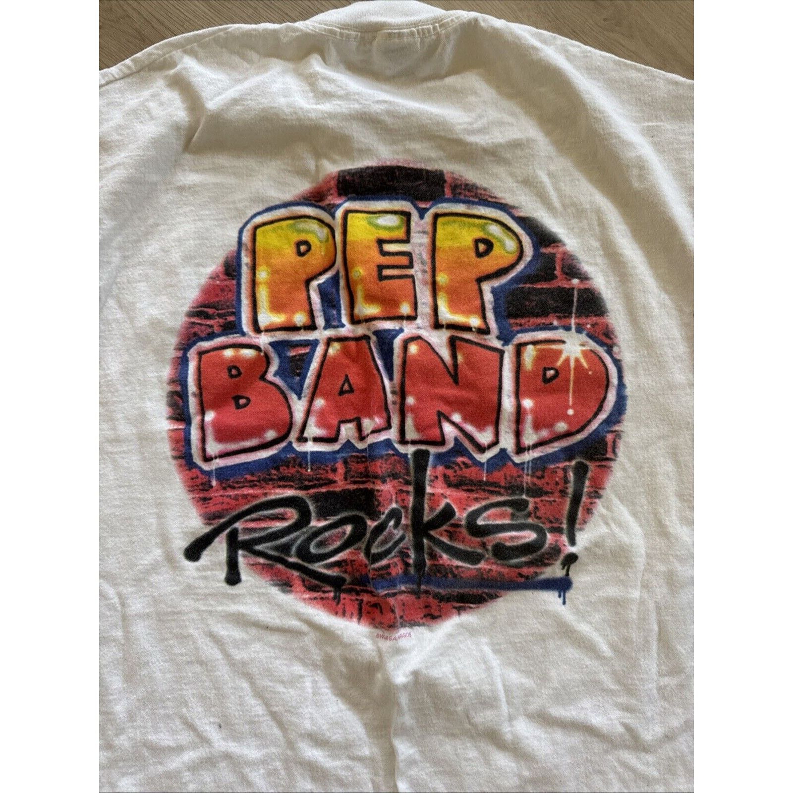 Other Large 1994 Single Stitch Pep Band Rocks EMS t shirt White Size US L / EU 52-54 / 3 - 5 Thumbnail