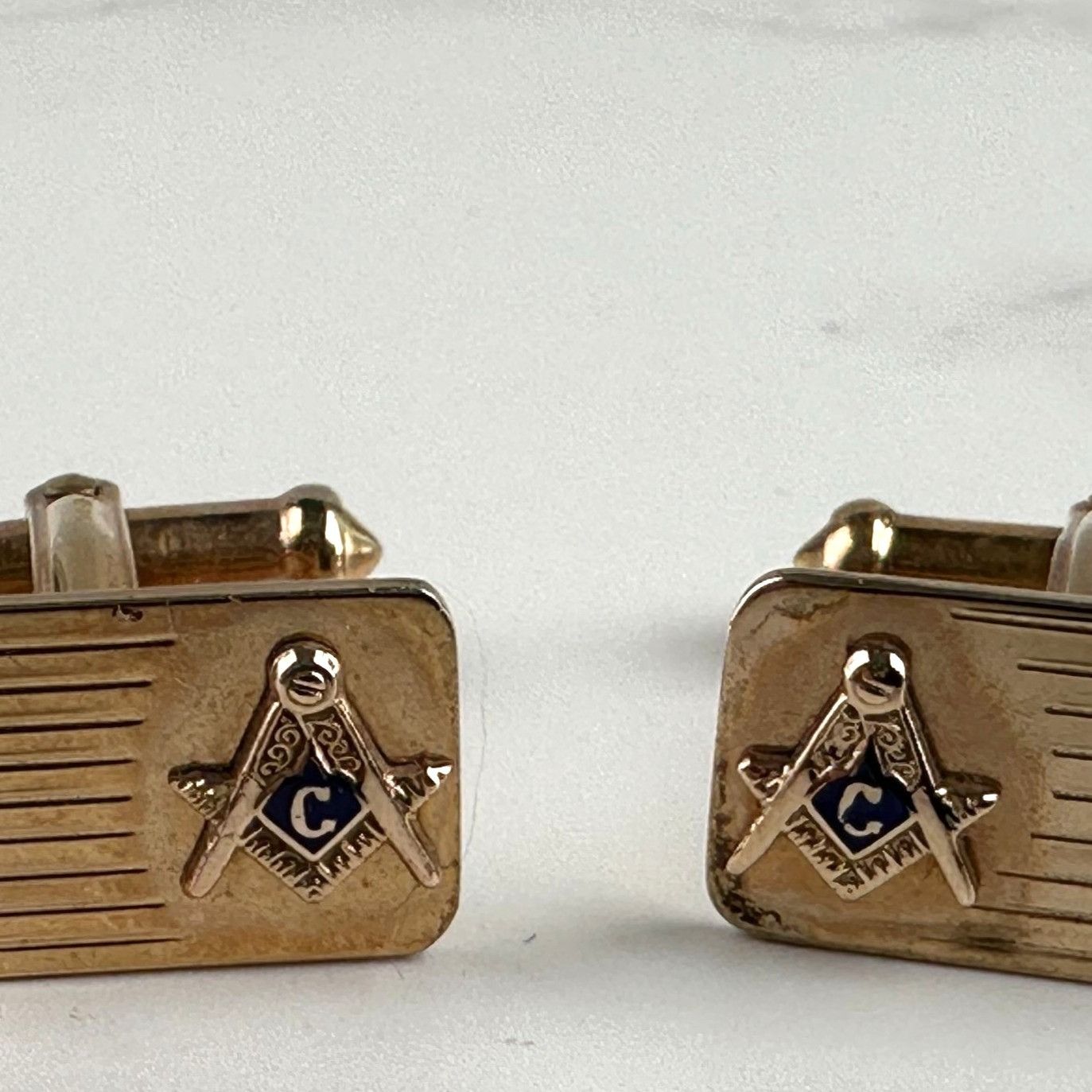Vintage Vintage 12K GF Freemason Cufflinks Size ONE SIZE - 4 Thumbnail