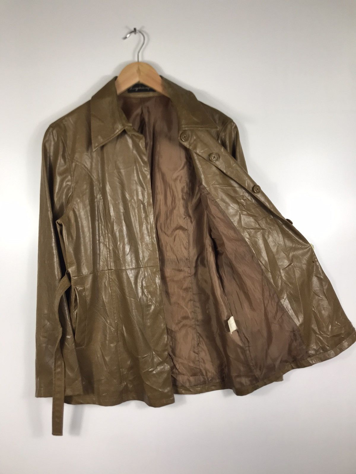 Japanese Brand × Vintage ⚡️Vintage Lejolitenps Leather Trench Coat Jacket Size L / US 10 / IT 46 - 8 Thumbnail